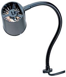 Made in USA - 18 Inch, Gooseneck, Direct Mounted, Incandescent, Black, General Purpose Task Light - 100 Watt, 120 Volt, Nonmagnifying - A1 Tooling