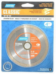 Norton - 4-1/2" Diam, 5/8 & 7/8" Arbor Hole Diam, Wet & Dry Cut Saw Blade - Diamond-Tipped, Standard Round Arbor - A1 Tooling