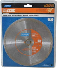 Norton - 7" Diam, 5/8" Arbor Hole Diam, Wet & Dry Cut Saw Blade - Diamond-Tipped, Standard Round Arbor - A1 Tooling