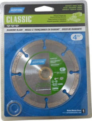 Norton - 4-1/2" Diam, 5/8 & 7/8" Arbor Hole Diam, Wet & Dry Cut Saw Blade - Diamond-Tipped, Standard Round Arbor - A1 Tooling