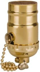 Leviton - 660 Watt, Medium Base, Pull Chain Lamp Holder - Burnished Finish, Incandescent - A1 Tooling