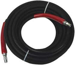 Value Collection - 50' Long, 3/8" Fitting, Male Rigid x Male Swivel Fitting, -40 to 310°F, Synthetic Rubber High Temp & High Pressure Hose - 3/8" Inside x 3/4" Outside Diam, Black, 6,000 psi - A1 Tooling