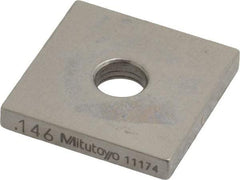 Mitutoyo - 0.146" Square Steel Gage Block - Accuracy Grade 0, Includes Certificate of Inspection - A1 Tooling