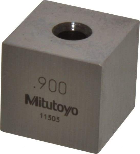 Mitutoyo - 0.9" Square Steel Gage Block - Accuracy Grade 0, Includes Certificate of Inspection - A1 Tooling