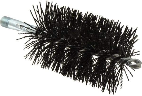 Schaefer Brush - 5" Brush Length, 3" Diam, Nylon Single Stem, Single Spiral Tube Brush - 7-1/4" Long, Nylon, 1/4" NPSM Male Connection - A1 Tooling