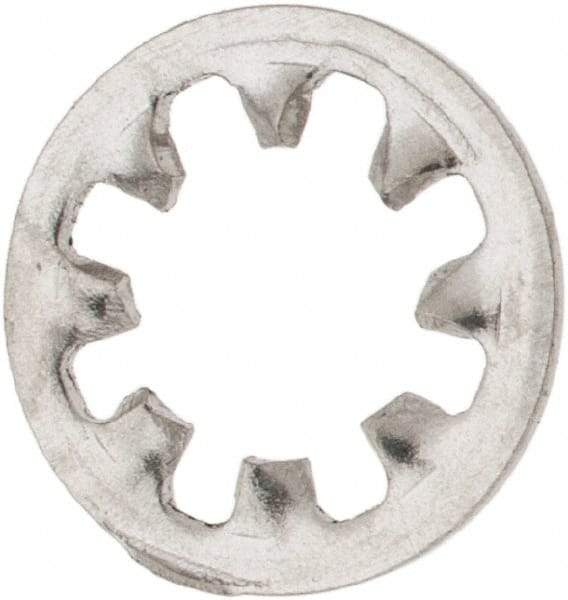 Made in USA - #8 Screw, 0.176" ID, Stainless Steel Internal Tooth Lock Washer - 0.336" OD, Uncoated, Grade 316 - A1 Tooling