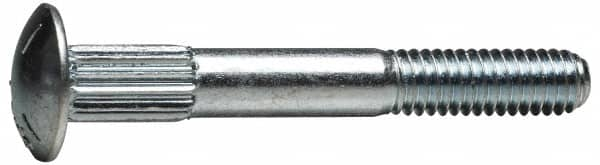 Value Collection - 3/8-16 UNC 2-1/2" Length Under Head, Ribbed Neck, Carriage Bolt - Grade 5 Steel, Zinc-Plated Clear Chromate Finish - A1 Tooling