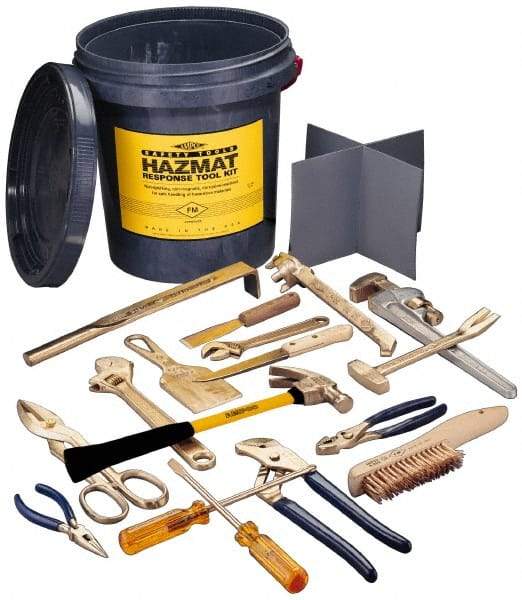 Ampco - 17 Piece Hazmat Response Tool Kit - Comes in Tool Bucket - A1 Tooling