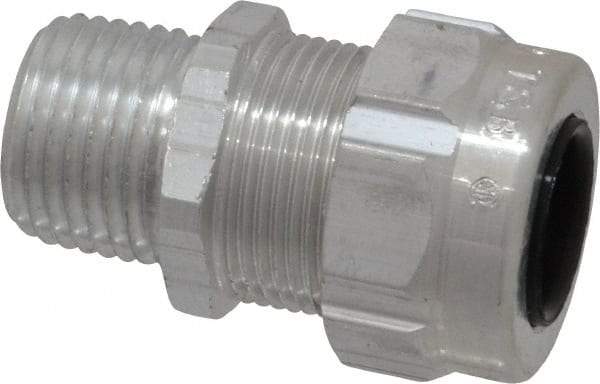 Thomas & Betts - 0.31 to 0.56" Cable Capacity, Liquidtight, Straight Strain Relief Cord Grip - 1/2 Thread, 1-3/4" Long, Aluminum - A1 Tooling