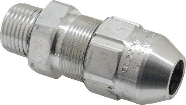 Thomas & Betts - 1/4 to 0.4" Cable Capacity, Class 1, Gas & Vapor Environments, Straight Strain Relief Cord Grip - 1/2 NPT Thread, Aluminum - A1 Tooling