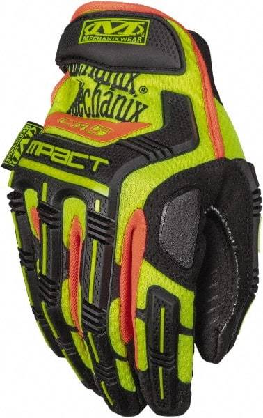 Mechanix Wear - Size M (9), ANSI Cut Lvl 5, Puncture Lvl 5, Abrasion Lvl 3, Synthetic Leather Cut Resistant Gloves - 10" Long, ArmorTex Cut Lining, Hook & Loop Cuff, Hi-Vis Yellow, Paired - A1 Tooling