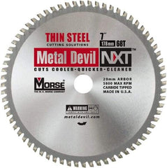 M.K. MORSE - 7" Diam, 20mm Arbor Hole Diam, 68 Tooth Wet & Dry Cut Saw Blade - Tungsten Carbide-Tipped, Standard Round Arbor - A1 Tooling