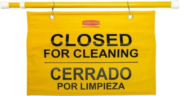 Rubbermaid - "Closed for Cleaning/Cerrado Por Limpieza", 13" Long, Pressure-Sensitive Vinyl Safety Sign - Rectangle, Use for Accident Prevention - A1 Tooling