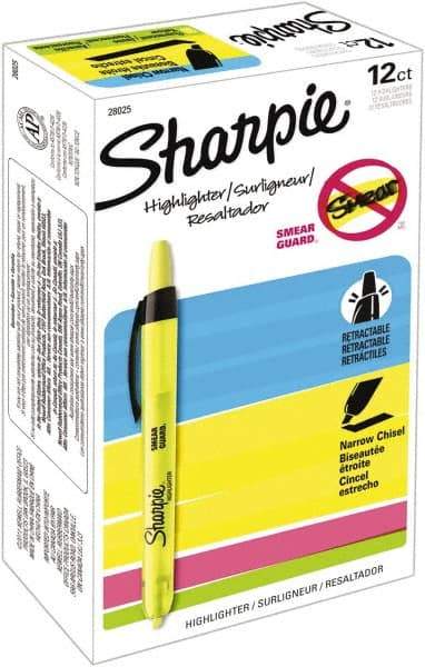 Sharpie - Fluorescent Yellow Highlighter - Chisel Tip, AP Nontoxic Ink - A1 Tooling