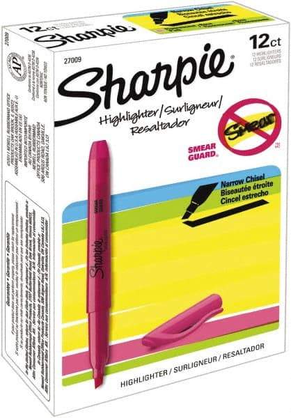 Sharpie - Fluorescent Pink Highlighter - Chisel Tip, AP Nontoxic Ink - A1 Tooling