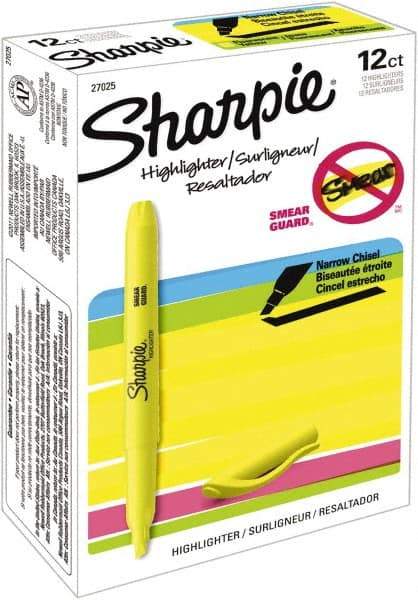 Sharpie - Fluorescent Yellow Highlighter - Chisel Tip, AP Nontoxic Ink - A1 Tooling