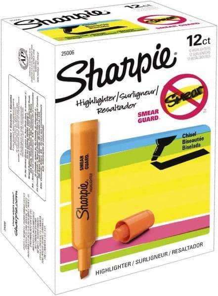 Sharpie - Fluorescent Orange Highlighter - Chisel Tip, AP Nontoxic Ink - A1 Tooling