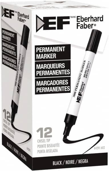 Eberhard Faber - Black Permanent Marker - Chisel Felt Tip, AP Nontoxic Ink - A1 Tooling