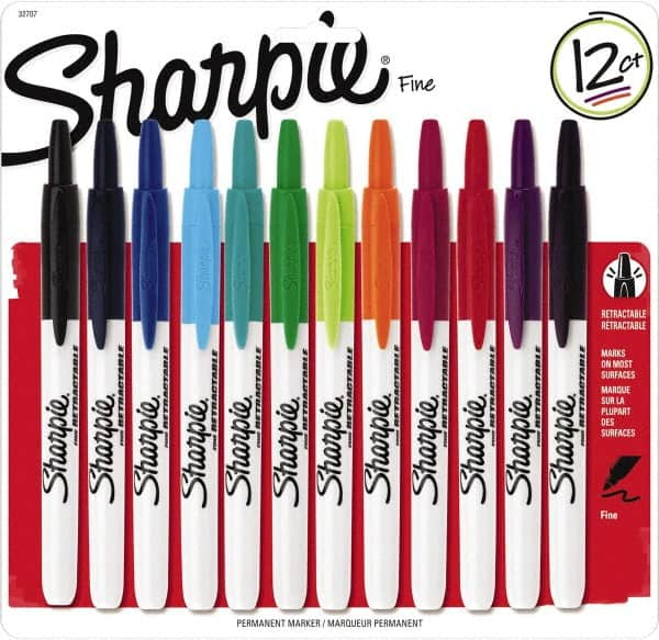 Sharpie - Assorted Colors, Permanent Marker - Retractable Fine Tip, AP Nontoxic Ink - A1 Tooling