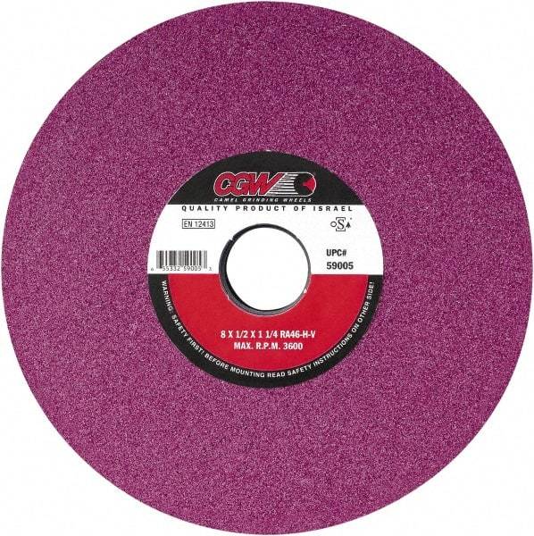 Camel Grinding Wheels - 14" Diam x 5" Hole x 2" Thick, H Hardness, 46 Grit Surface Grinding Wheel - Aluminum Oxide, Type 5, Medium Grade, Vitrified Bond, One-Side Recess - A1 Tooling