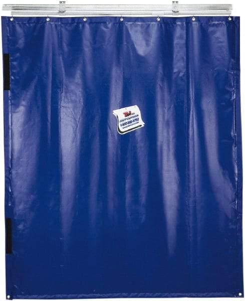 TMI, LLC - 24' Door Width x 12' Door Height PVC Solid Industrial Curtain Kit - Blue - A1 Tooling