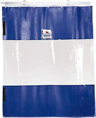 TMI, LLC - 6' Door Width x 10' Door Height PVC Solid with Vision Panel (Style) Industrial Curtain Kit - Blue/Clear - A1 Tooling