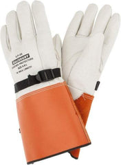 Salisbury by Honeywell - Class 0, Size L (8), 14" Long, Cowhide Leather Protector - Tan/Orange - A1 Tooling