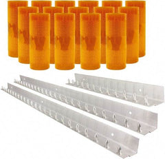 Aleco - 10' Door Width x 12' Door Height PVC AmberTech Anti-Insect Strip Door Kit - Amber - A1 Tooling