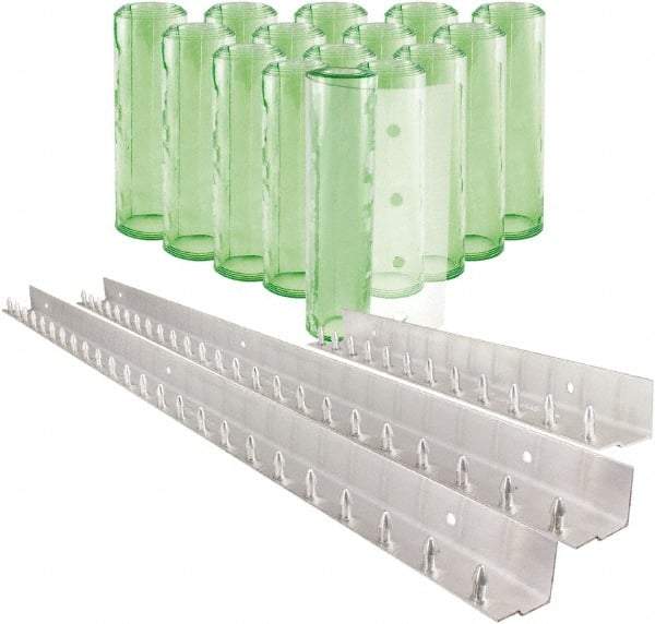 Aleco - 10' Door Width x 12' Door Height PVC Clear Smooth Antistatic Strip Door Kit - Light Green Tint - A1 Tooling