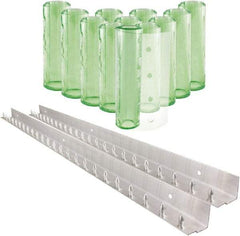 Aleco - 8' Door Width x 10' Door Height PVC Clear Smooth Antistatic Strip Door Kit - Light Green Tint - A1 Tooling