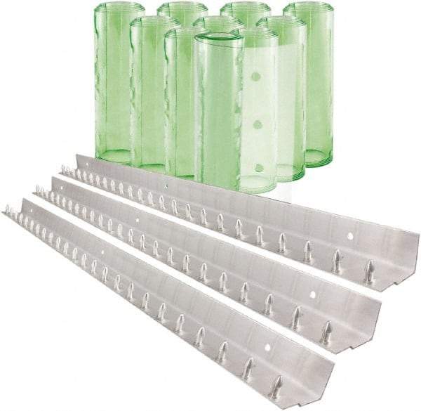 Aleco - 7' Door Width x 10' Door Height PVC Clear Smooth Antistatic Strip Door Kit - Light Green Tint - A1 Tooling