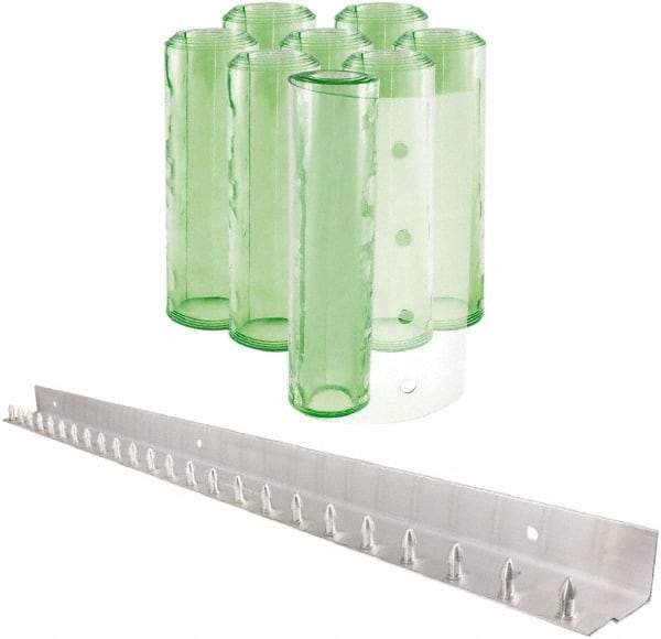 Aleco - 4' Door Width x 8' Door Height PVC Clear Smooth Antistatic Strip Door Kit - Light Green Tint - A1 Tooling