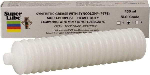 Synco Chemical - 14.1 oz Bellow Synthetic Lubricant w/PTFE General Purpose Grease - Translucent White, Food Grade, 450°F Max Temp, NLGIG 1, - A1 Tooling