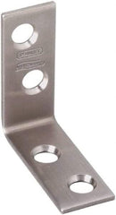 National Mfg. - 1-1/2" Long x 5/8" Wide, Stainless Steel, Corner Brace - Stainless Steel Coated - A1 Tooling