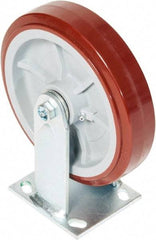 Greenlee - 8" Diam x 2" Wide x 9-1/2" OAH Top Plate Mount Rigid Caster - Polyurethane over Polyolefin, 900 Lb Capacity, 2-3/4 x 3-1/2" Plate - A1 Tooling