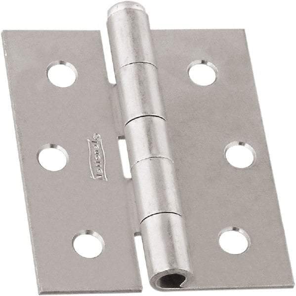 National Mfg. - 3" Long x 2-1/2" Wide, Non-Spring/Non Self-Closing Hinge - Steel, Zinc Plated Finish - A1 Tooling