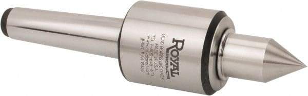 Royal Products - MT4 Morse Taper, 2.45" Head Diam Live Center - 5,000 Max RPM, 2.78" Head Length, 1-1/4" Point Diam, 2.35" Point Len, 1,230 Lb Max Workpc, Long Point - A1 Tooling