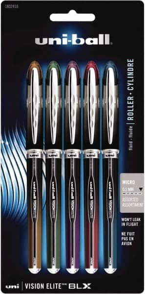 Uni-Ball - Roller Ball 0.5mm Stick Pen - Brown & Black, Green & Black, Purple & Black, Red & Black, Blue & Black - A1 Tooling