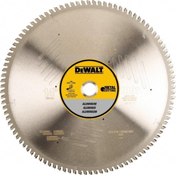 DeWALT - 14" Diam, 1" Arbor Hole Diam, 100 Tooth Wet & Dry Cut Saw Blade - Steel, Crosscutting Action, Standard Round Arbor - A1 Tooling