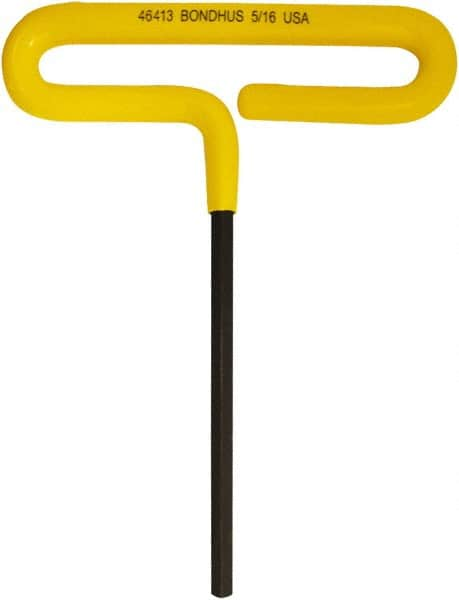 Bondhus - 5/16" Hex, T-Handle Cushion Grip, Hex Key - 187mm OAL, Inch System of Measurement - A1 Tooling