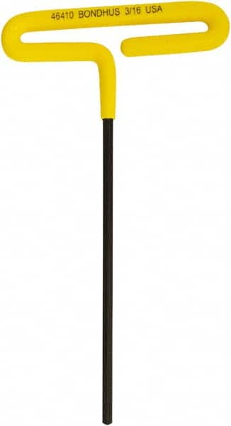 Bondhus - 3/16" Hex, T-Handle Cushion Grip, Hex Key - 171mm OAL, Inch System of Measurement - A1 Tooling