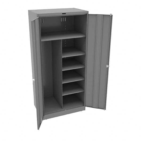 Tennsco - 6 Shelf Combination Storage Cabinet - Steel, 36" Wide x 24" Deep x 78" High, Medium Gray - A1 Tooling