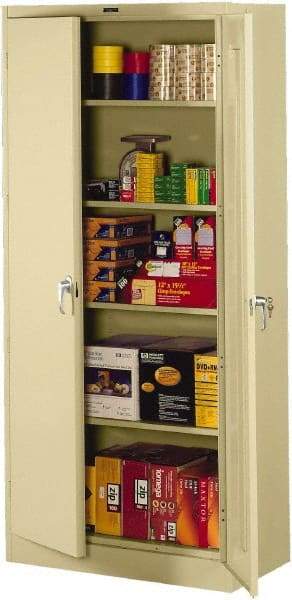 Tennsco - 5 Shelf Locking Storage Cabinet - Steel, 36" Wide x 18" Deep x 78" High, Medium Gray - A1 Tooling