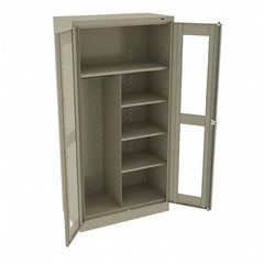 Tennsco - 6 Shelf Combination Storage Cabinet - Steel, 36" Wide x 18" Deep x 72" High, Sand - A1 Tooling