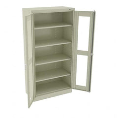 Tennsco - 5 Shelf Visible Storage Cabinet - Steel, 36" Wide x 18" Deep x 72" High, Champagne/Putty - A1 Tooling