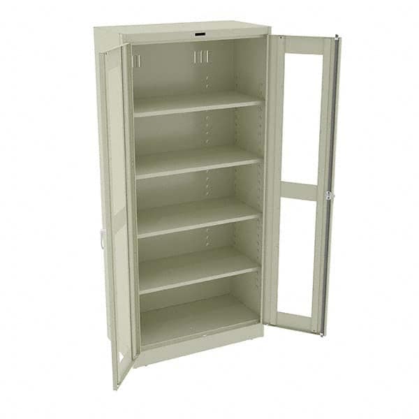 Tennsco - 5 Shelf Visible Storage Cabinet - Steel, 36" Wide x 18" Deep x 78" High, Champagne/Putty - A1 Tooling