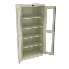 Tennsco - 5 Shelf Visible Storage Cabinet - Steel, 36" Wide x 18" Deep x 78" High, Champagne/Putty - A1 Tooling