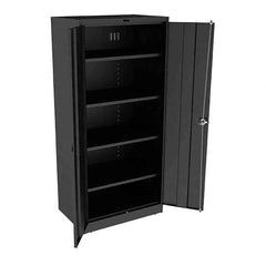 Tennsco - 5 Shelf Locking Storage Cabinet - Steel, 36" Wide x 24" Deep x 78" High, Black - A1 Tooling