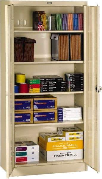 Tennsco - 5 Shelf Locking Storage Cabinet - Steel, 36" Wide x 24" Deep x 72" High, Black - A1 Tooling