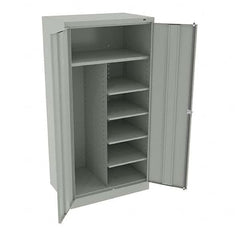 Tennsco - 6 Shelf Combination Storage Cabinet - Steel, 36" Wide x 24" Deep x 72" High, Light Gray - A1 Tooling